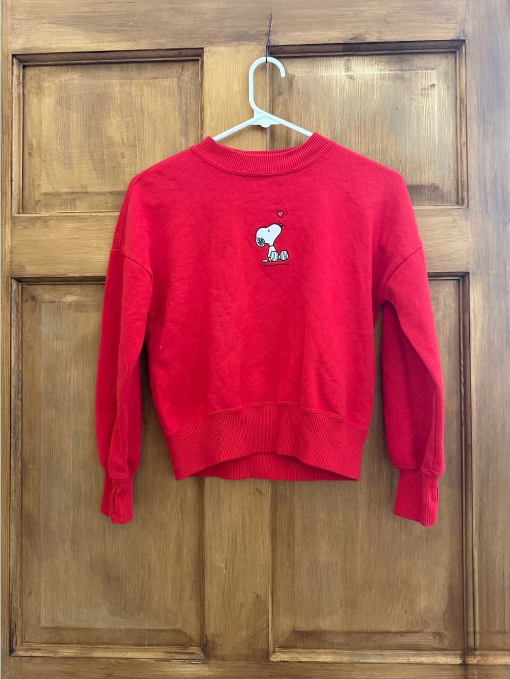 abercrombie kids Red Snoopy Graphic Crewneck Sweater